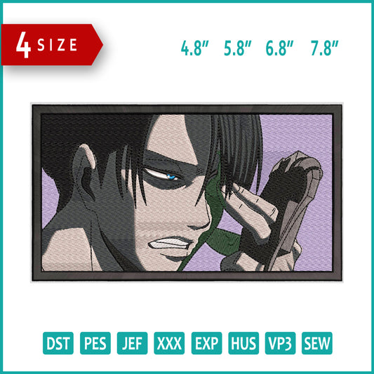 Levi Ackerman Embroidery Design Files - 4 Size's