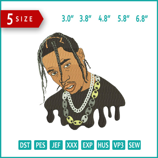 Travis Scott v2 Embroidery Design Files - 5 Size's