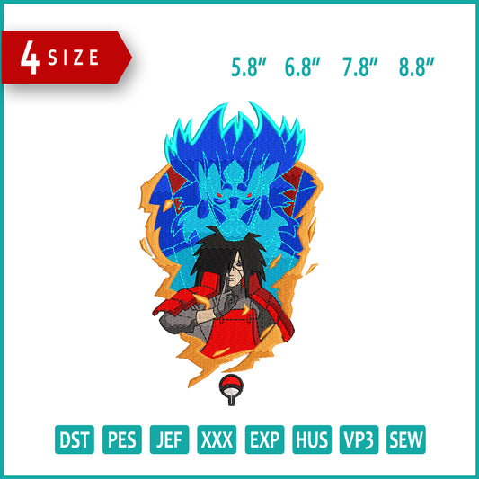 Madara Uchiha Embroidery Design Files - 4 Size's