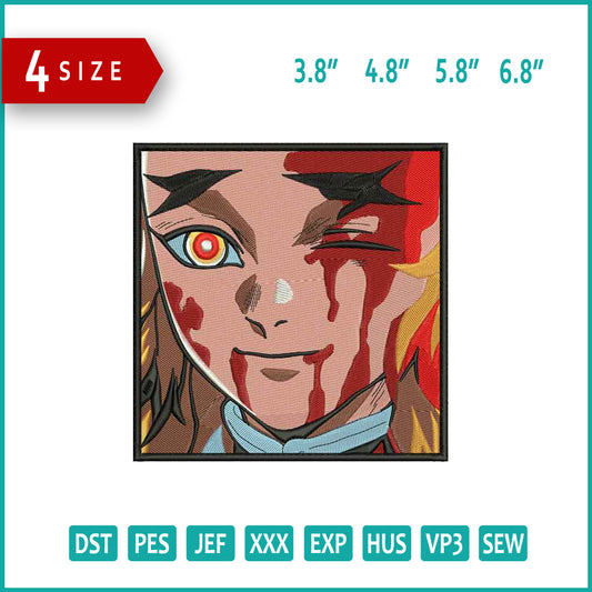 Kyojuro Rengoku v5 Embroidery Design Files - 4 Size's