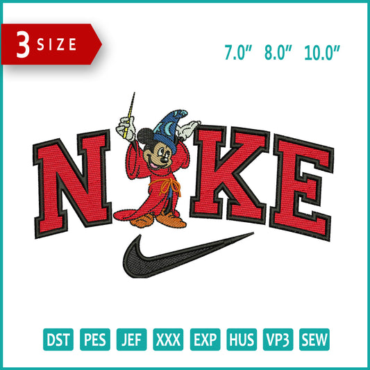 Nike Mickey Mouse Magician v2 Embroidery Design Files - 3 Size's