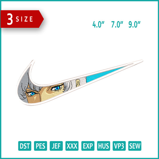 Berserk Swoosh Embroidery Design Files - 3 Size's