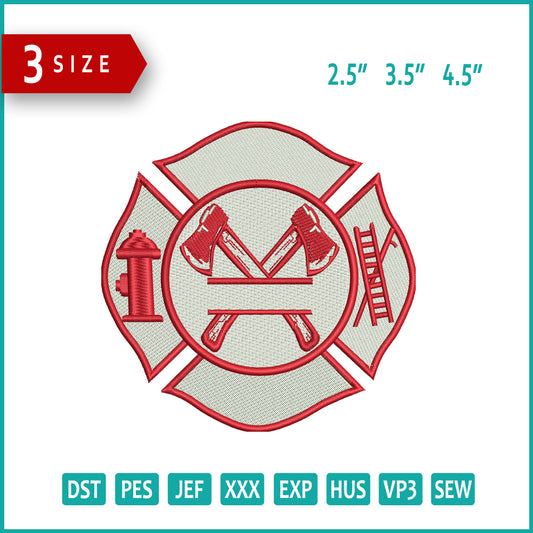Fire Logo Embroidery Design Files - 3 Size's