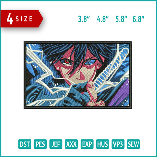 Sasuke Light Rectangle Embroidery Design Files - 4 Size's