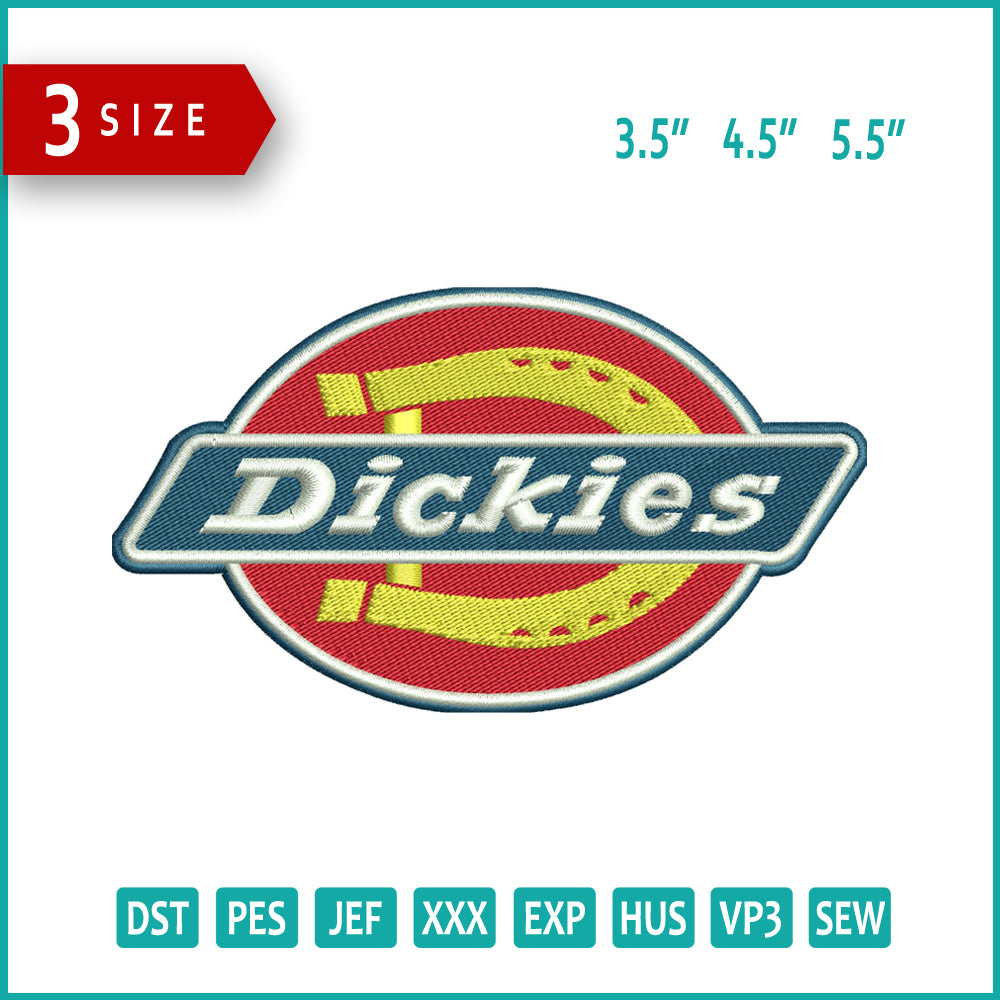 Dickies Logo Embroidery Design Files - 3 Size's