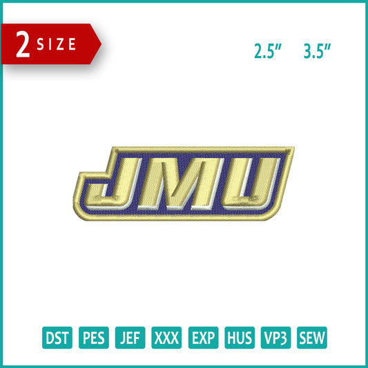 James Madison Dukes Logo Embroidery Design Files - 2 Size's