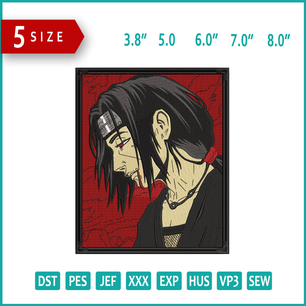 Itachi Uchiha v4 Embroidery Design Files - 5 Size's