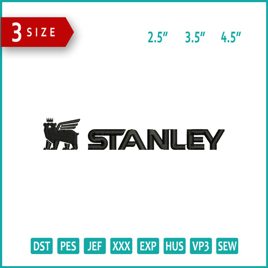 stanley horizontal Logo Embroidery Design Files - 3 Size's