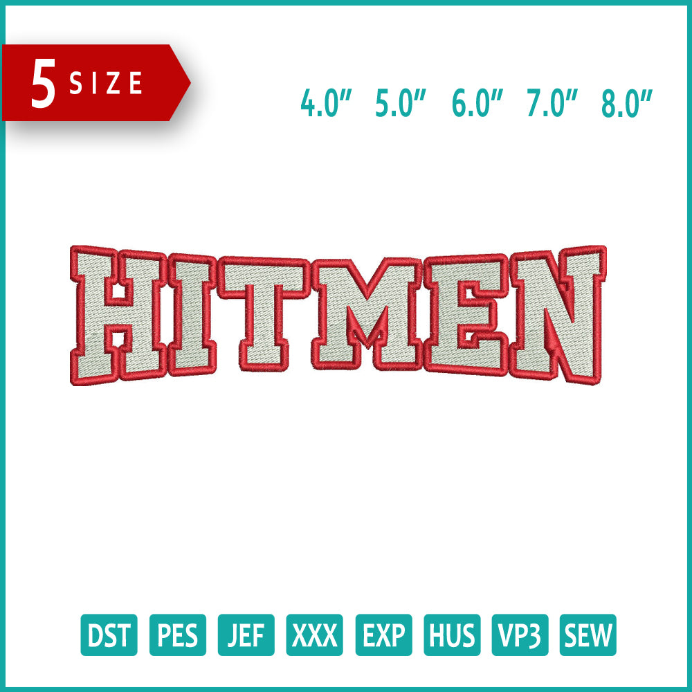 Hitmen Logo Embroidery Design Files - 5 Size's