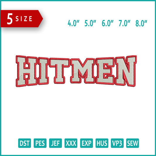 Hitmen Logo Embroidery Design Files - 5 Size's