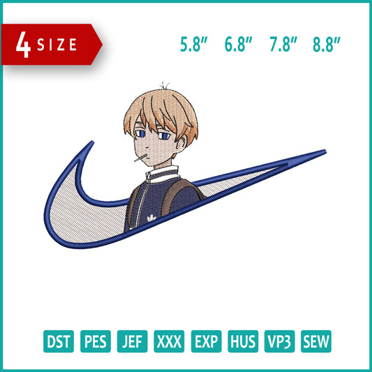 Manjiro Sano Swoosh v4 Embroidery Design Files - 4 Size's