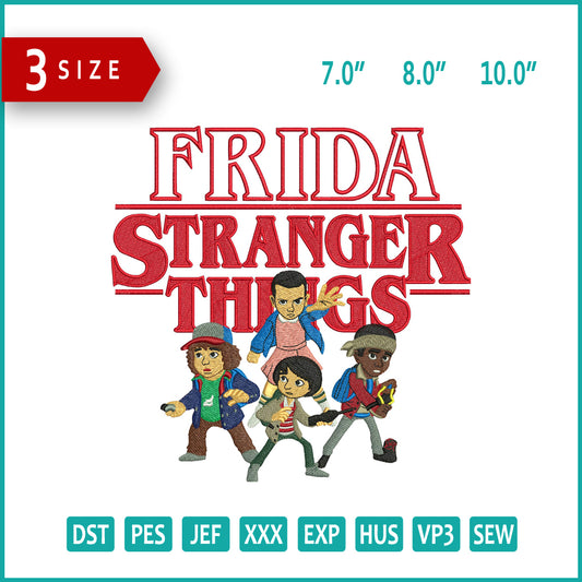 Frida Stranger Things Embroidery Design Files - 3 Size's