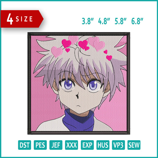 Killua Zoldyck v5 Embroidery Design Files - 4 Size's