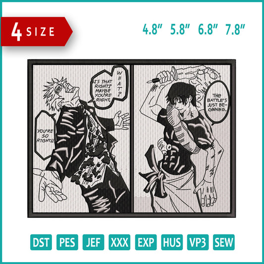 Gojo Jujutsu Kaisen Manga Embroidery Design Files - 4 Size's