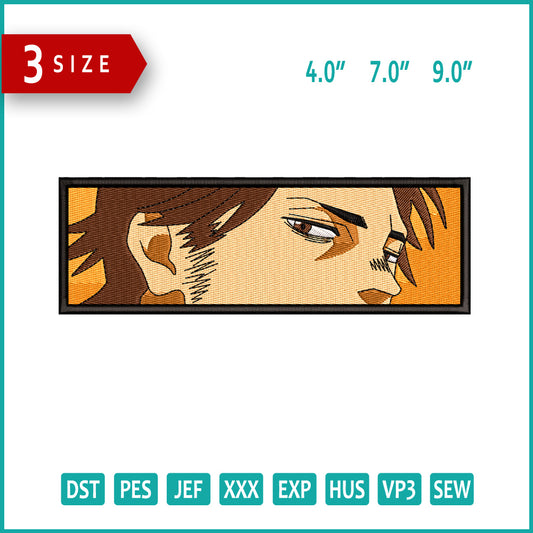 Captain Yami Eyes Embroidery Design Files - 3 Size's