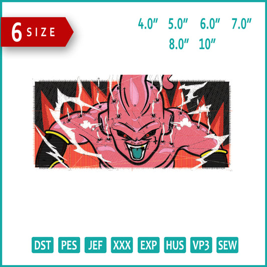 Majin Buu  Embroidery Design Files - 6 Size's