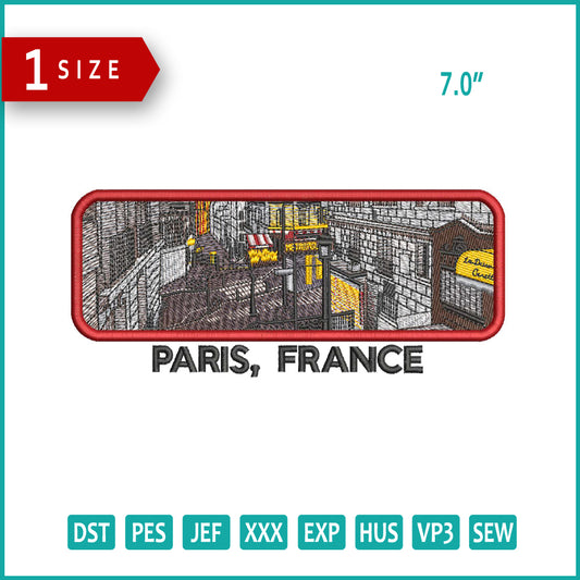 Paris France Embroidery Design Files - 1 Size