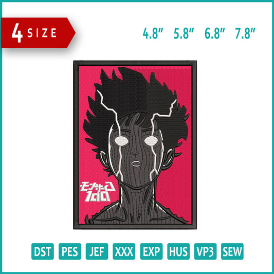 Mob Psycho 100 v3 Embroidery Design Files - 4 Size's
