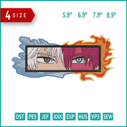 Shoto Todoroki v2 Embroidery Design Files - 4 Sizes