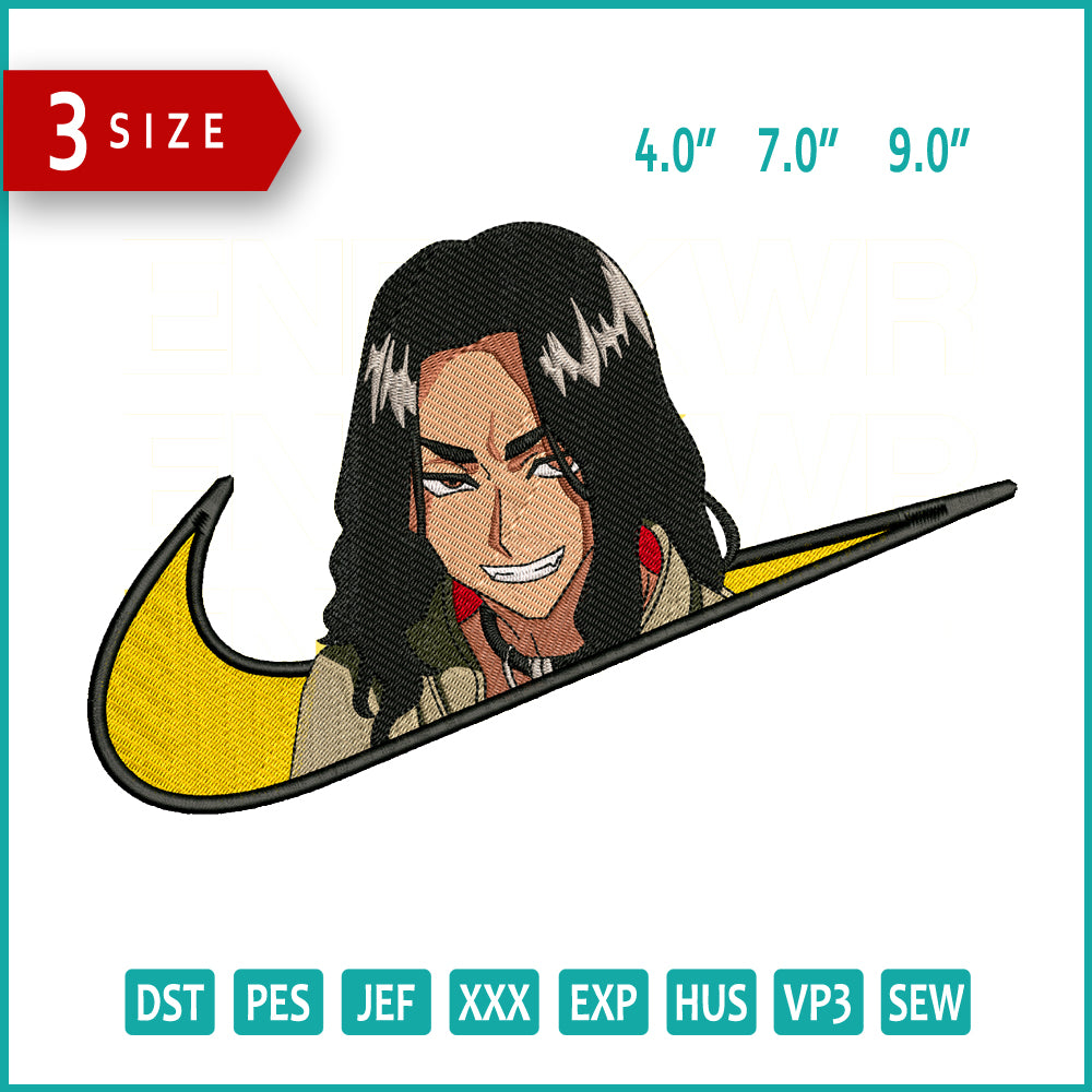 Keisuke Baji Swoosh Embroidery Design Files - 4 Size's