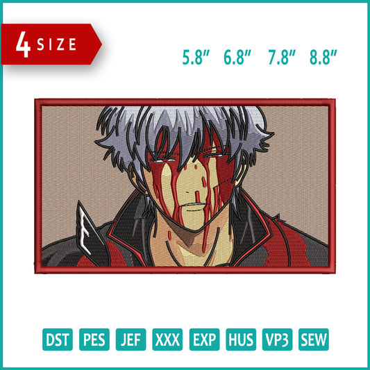 Gintoki Sakata Embroidery Design Files - 4 Size's