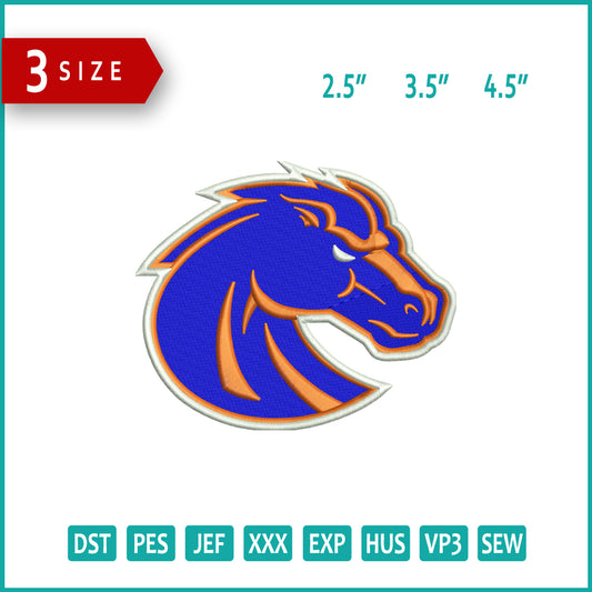 Boise State Broncos Embroidery Design Files - 3 Size's