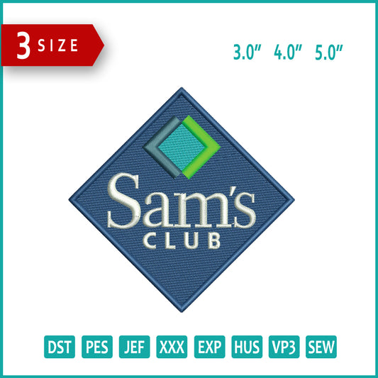 Sam Club Embroidery Design Files - 3 Size's