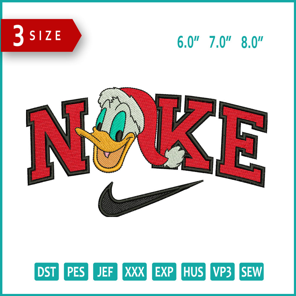 NIke Donald Duck v2 Embroidery Design Files - 3 Size's