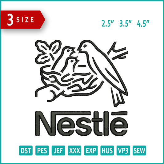 Nestle Logo Embroidery Design Files - 3 Size's