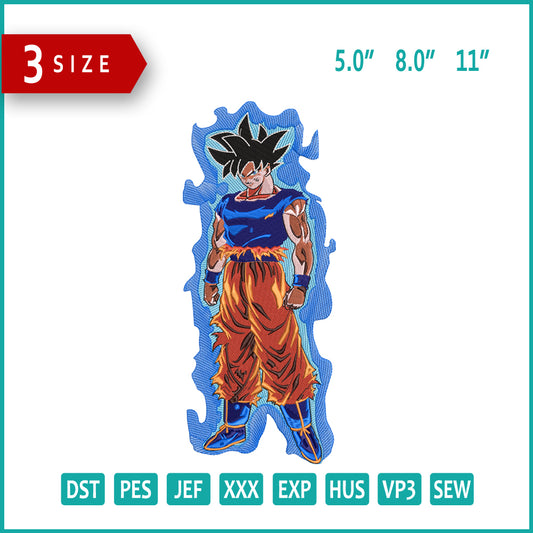 Super Saiyan Goku v7 Embroidery Design Files - 3 Size's