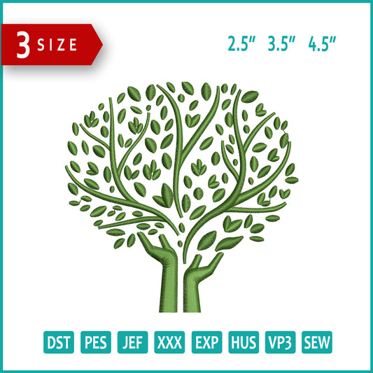 Tree v11 Embroidery Design Files - 3 Size's