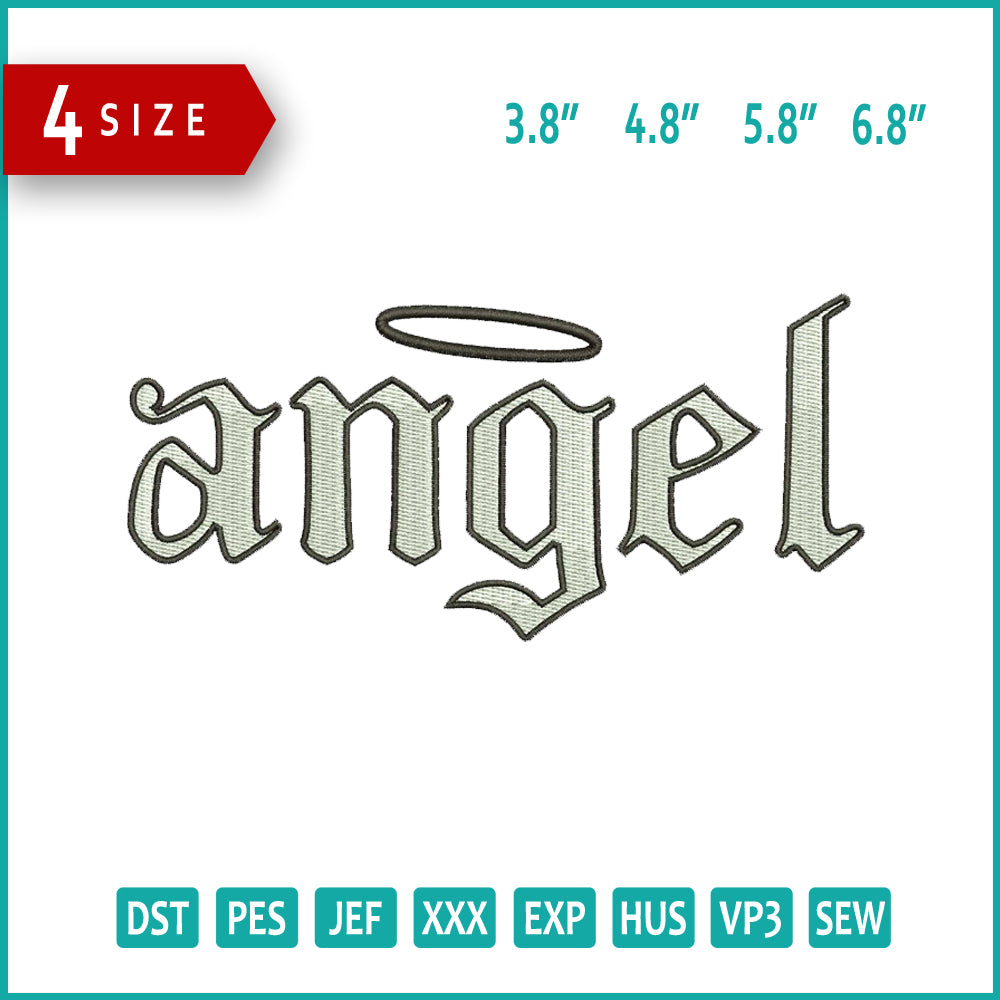 Angel v10 Embroidery Design Files - 4 Size's
