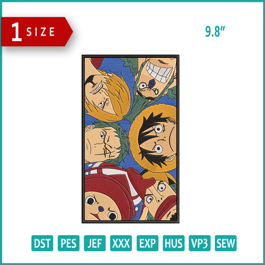 Monkey D Luffy v19 Embroidery Design Files - 1 Size