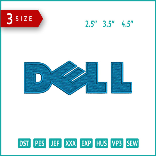 Dell Logo Embroidery Design Files - 3 Size's