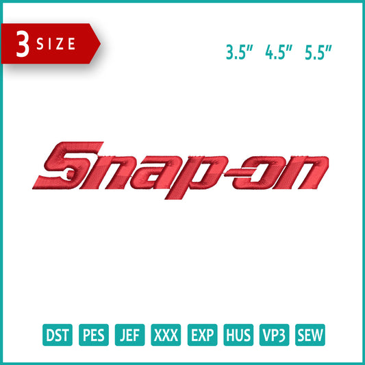 Snap On Tools v2 Logo Embroidery Design Files - 3 Size's