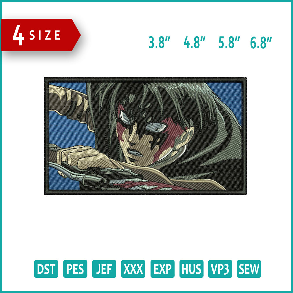 Levi Ackerman v8 Embroidery Design Files - 4 Size's
