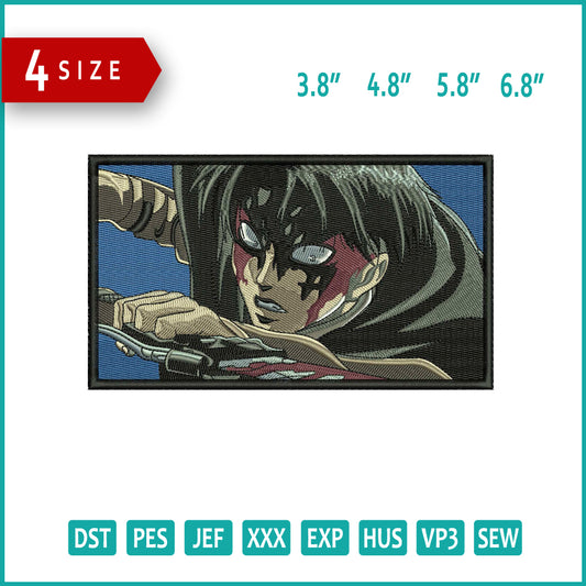 Levi Ackerman v8 Embroidery Design Files - 4 Size's