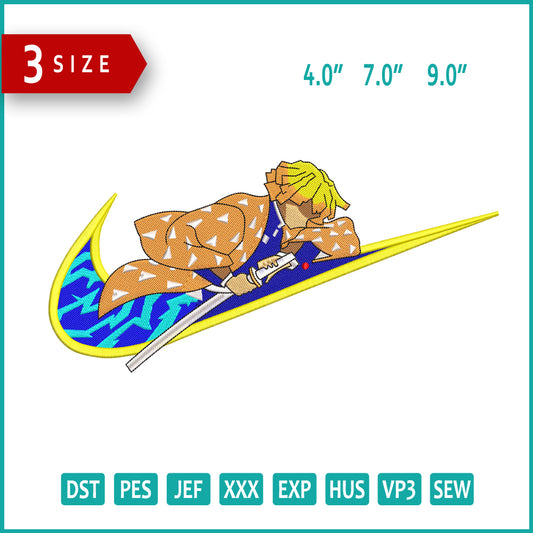 Nike Zenitsu Swoosh v2 Embroidery Design Files - 3 Size's