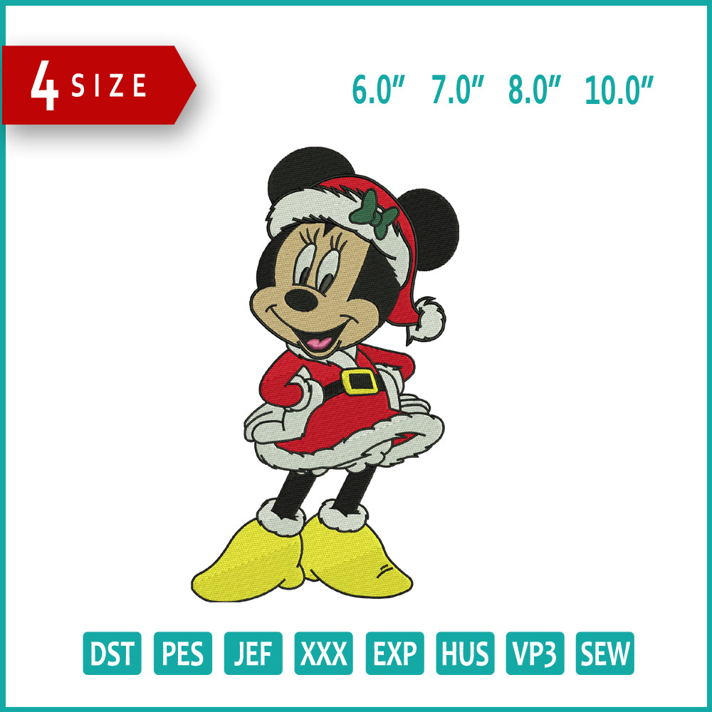 Minnie Mouse v2 Embroidery Design Files - 4 Size's