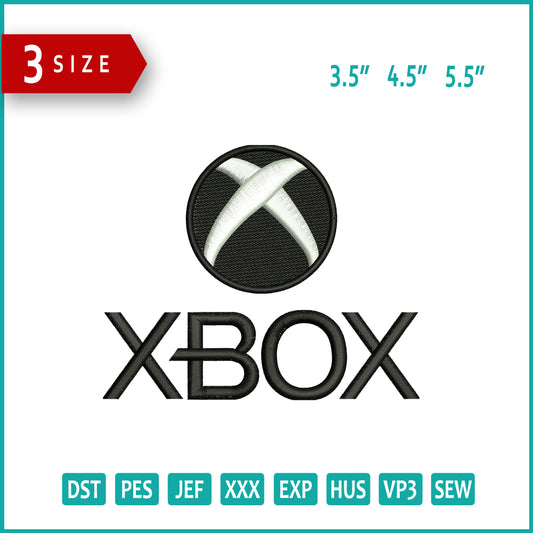 Xbox Logo Embroidery Design Files - 3 Size's
