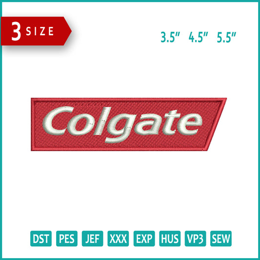 Colgate Logo Embroidery Design Files - 3 Size's
