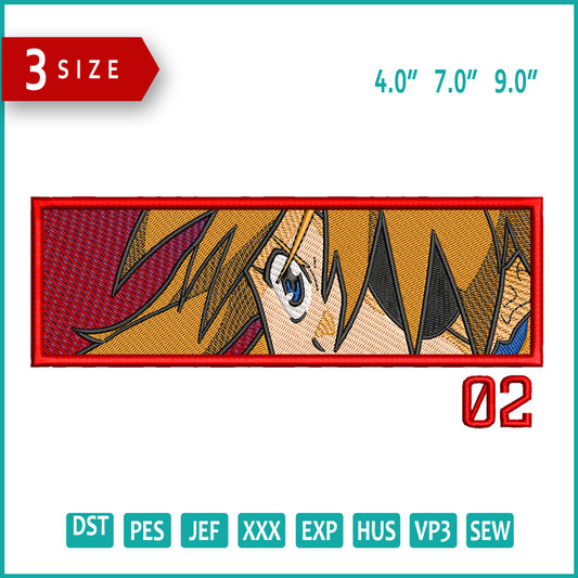 Asuka Langley Soryu Eyes Embroidery Design Files - 3 Size's