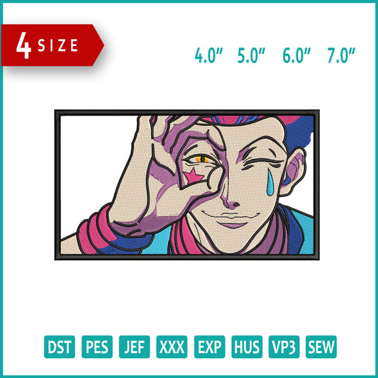 Hisoka v2 Embroidery Design Files - 4 Size's