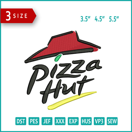 Pizza Hut Logo Embroidery Design Files - 3 Size's