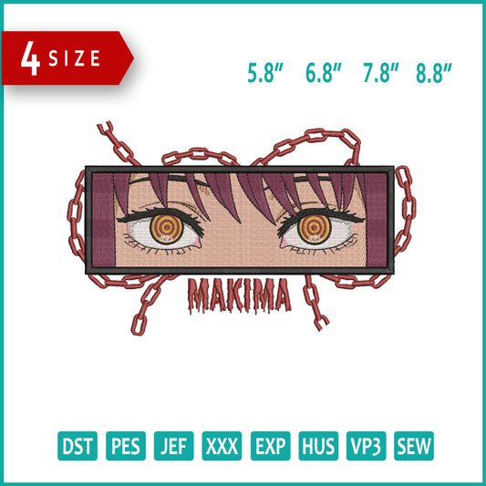 Makima Eyes  Embroidery Design Files - 4 Size's
