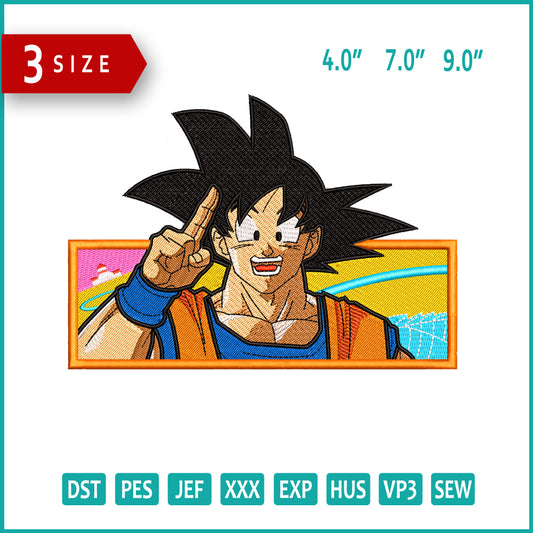 Son Goku Embroidery Design Files - 3 Size's