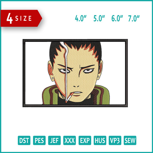 Shikamaru Nara v2 Embroidery Design Files - 4 Size's