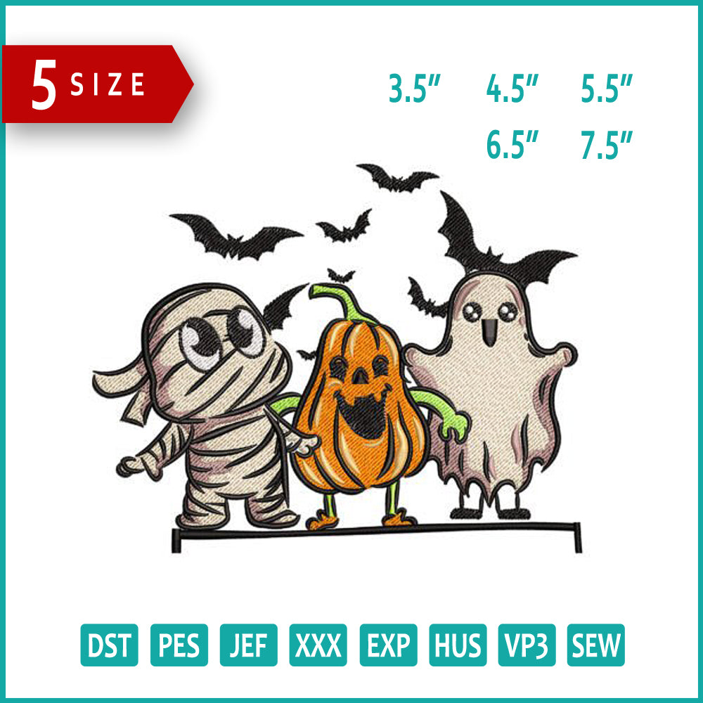 Ghost Stuff Embroidery Design Files - 5 Size's