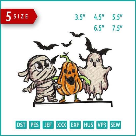 Ghost Stuff Embroidery Design Files - 5 Size's