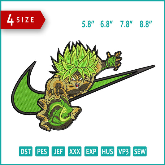 Broly Legendary Super Saiyan Embroidery Design Files - 4 Size's